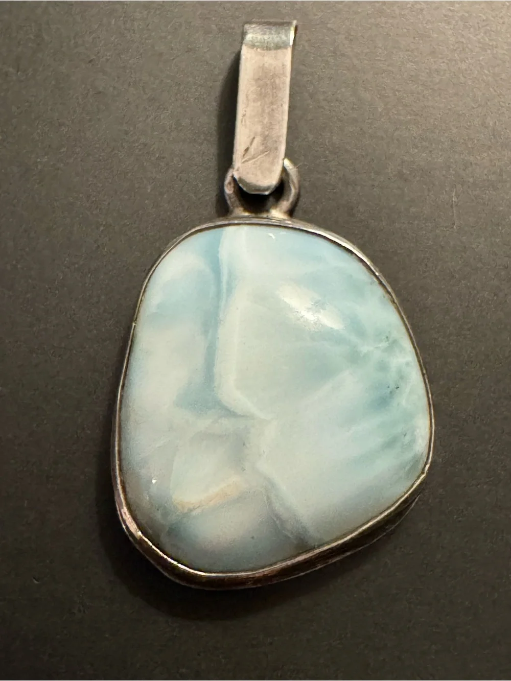 Sterling Silver Larimar Pendant - Blue Caribbean Gemstone